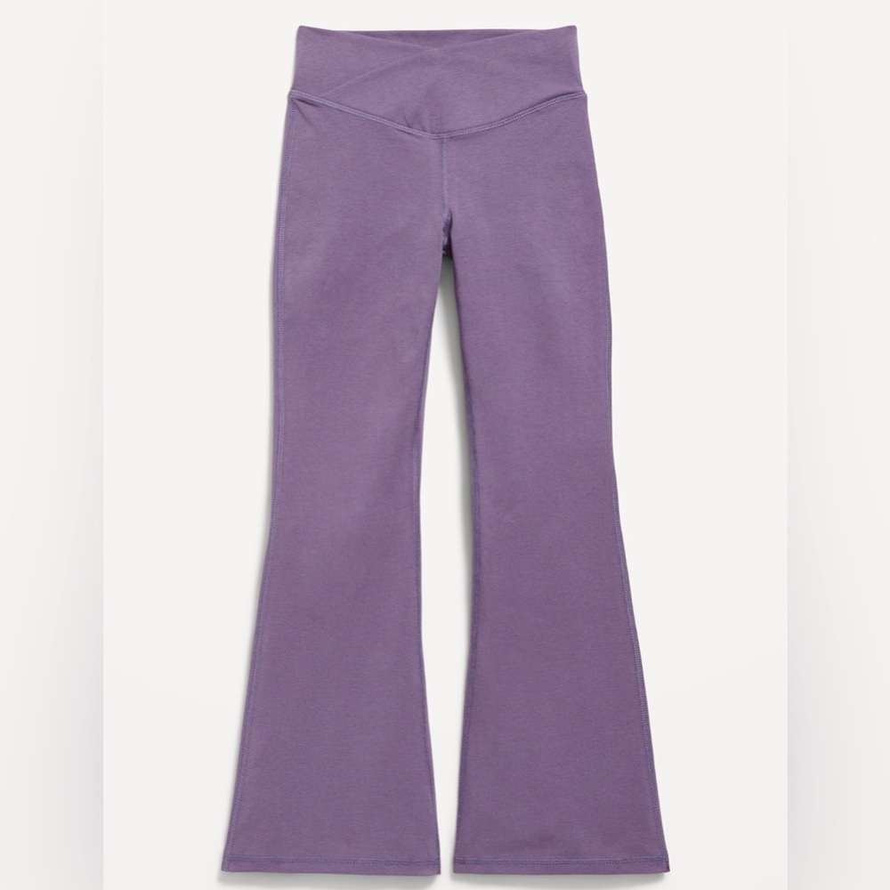 Old Navy Kids High Waisted Crossover Lavender Flare Leggings